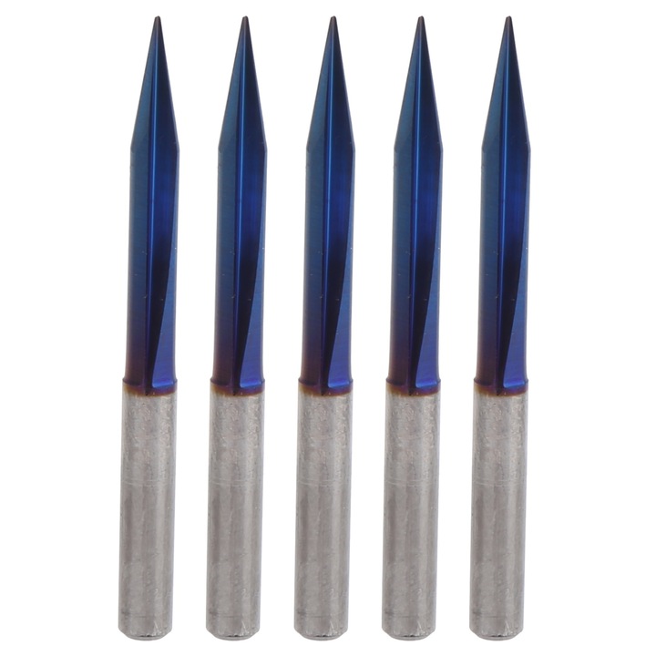 Set 5 freze V cu 2 caneluri, Enforose, 4x0.5x20mm, albastru