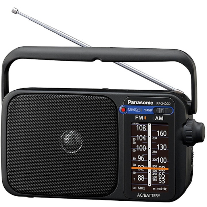 Радио Panasonic RF-2400DEG-K, Портативно, FM/AM, Черно