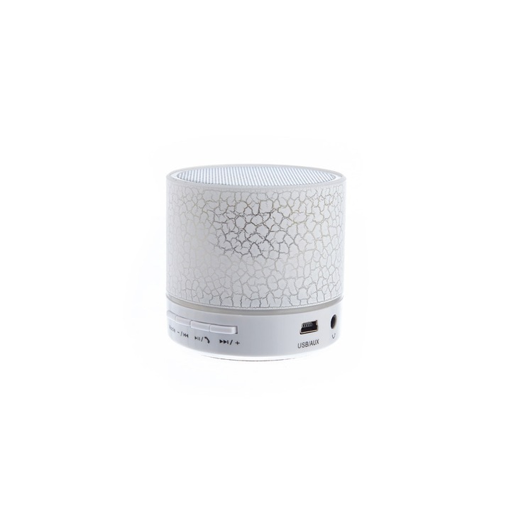 Boxa Portabila Mini Speaker Soundvox™, Interfata Wireless Bluetooth, MP3 si Radio FM, Alba