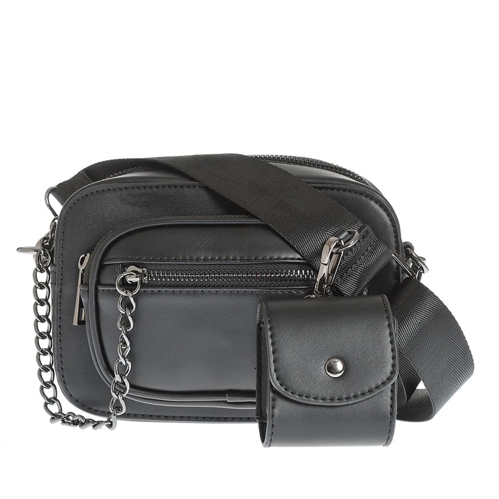 Borseta neagra cu buzunare multiple, Meli Melo Paris