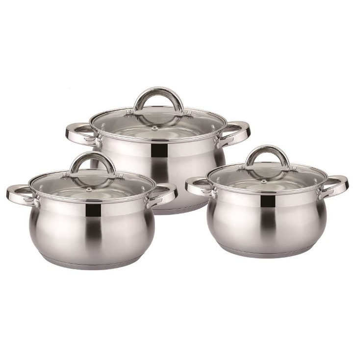 Set oale 6 piese cu capace Zwillon, fund 7 straturi, inductie, Inox
