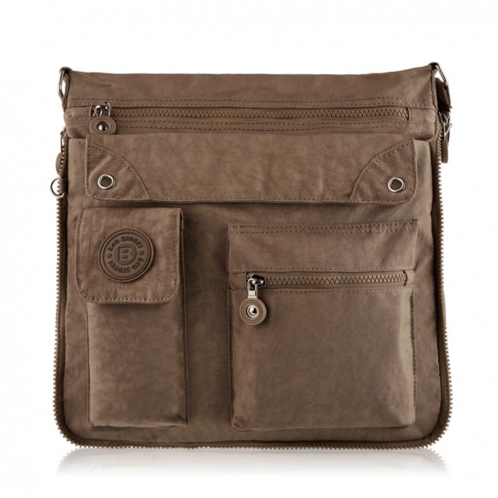 Geanta de mana pentru femei Letterman Brown Shoulder Handbag Sp-05-Br