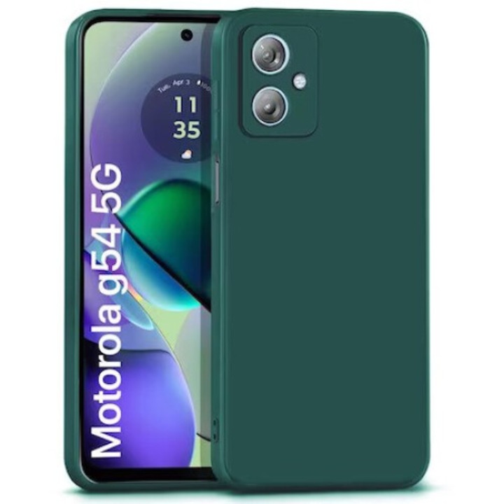 Калъф TPU Soft Velvet, съвместим с Motorola G54, тъмнозелен