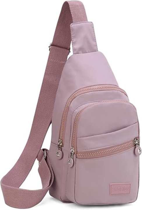 Small Sling Bag for Women Men, Sling Backpack Chest Daypack Crossbody Backpack for Travel Sports Running Hiking, Pink