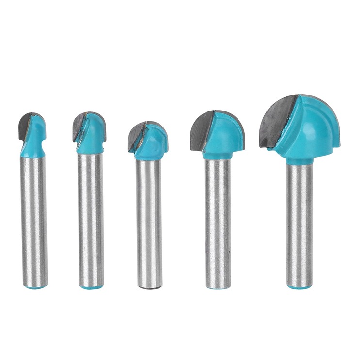 Set 5 freze din carbide Enforose, dimensiuni 6x6mm, 6x8mm, 6x10mm, 6x12mm, 6x18mm