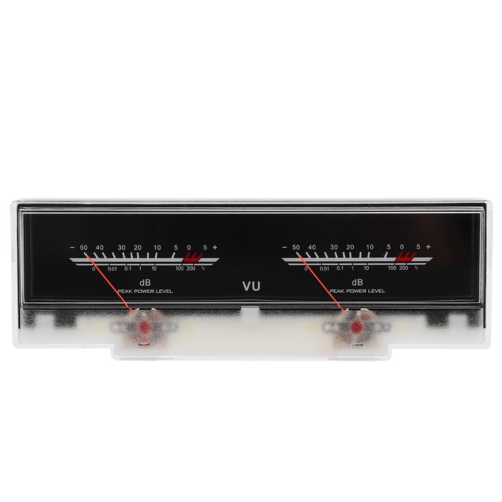 VU Meter P-78WTC-OG, ABS, maximális áramérzékenység 500 µA, sárga LED háttérvilágítás