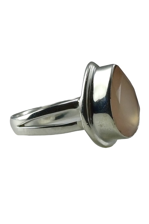 Inel din argint 925, TSR cu piatra naturala cuart roz marime 18, 2 mm model 1MSS10
