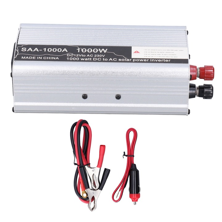 Invertor, Enforose, 1000W solardin aliaj de aluminiu Protectie multipla DC12V la AC220V