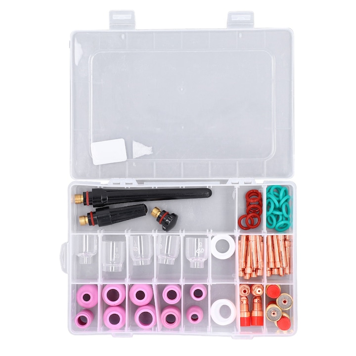 Set accesorii torta de sudura TIG, Enforose, cu cupe de sticla, lentile de gaz, duze din alumina, pentru WP-17 18 26