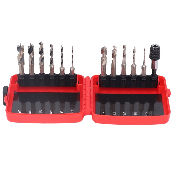 6 db 3-pontos fúrófej és 5 db rövid, 6 mm-es hatszögletű fúrófej készlet