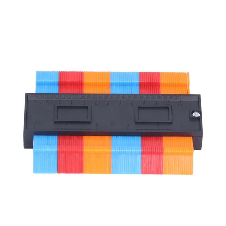 Set de rigle de contur Enforose, 5in, plastic ABS, rosu, portocaliu, albastru