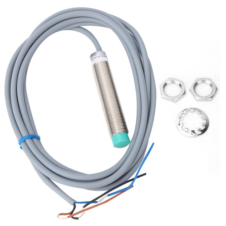 Senzor de proximitate inductiv cilindric BEM12-04-PK, detectare 4 mm, PNP, normal deschis, DC 10-30V