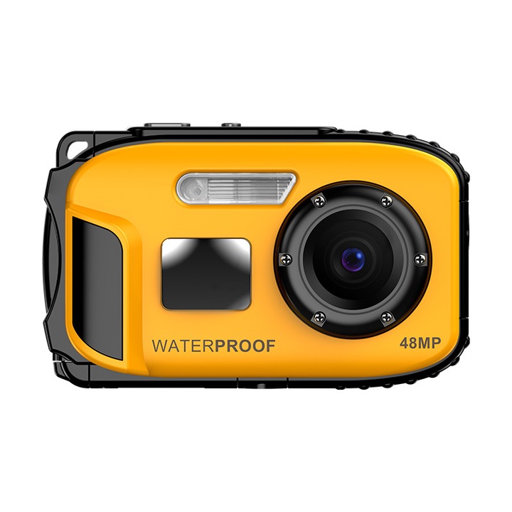 Digitális fényképezőgép, 5 méteres merülés, 4x zoom, 2,4" HD fotó, 48 megapixel, autofókusz, arany