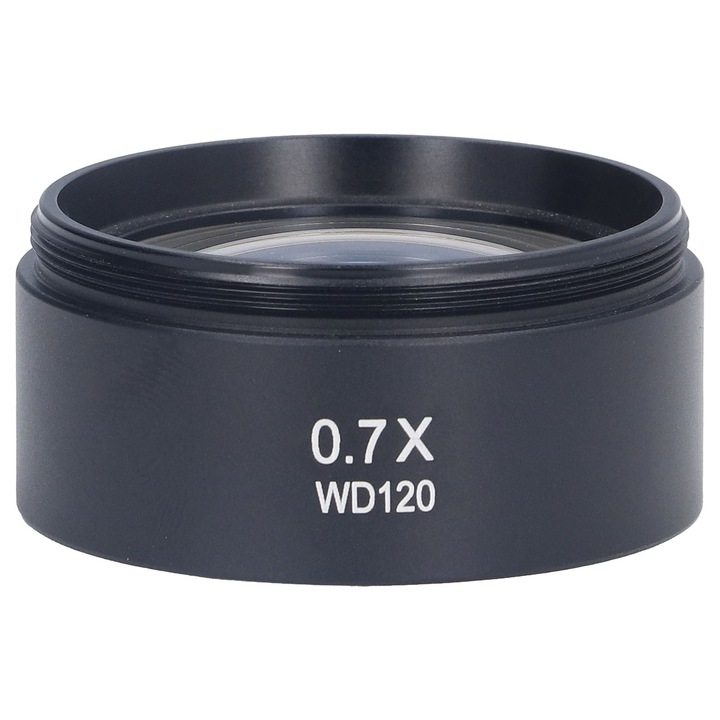 Спомагателен обектив Enforose 0.7X, метален, 120 мм, за микроскоп