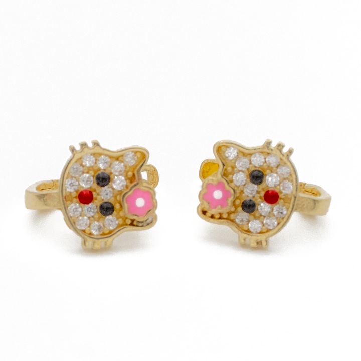 Cercei pentru Copii Hello Kitty Aur 14k