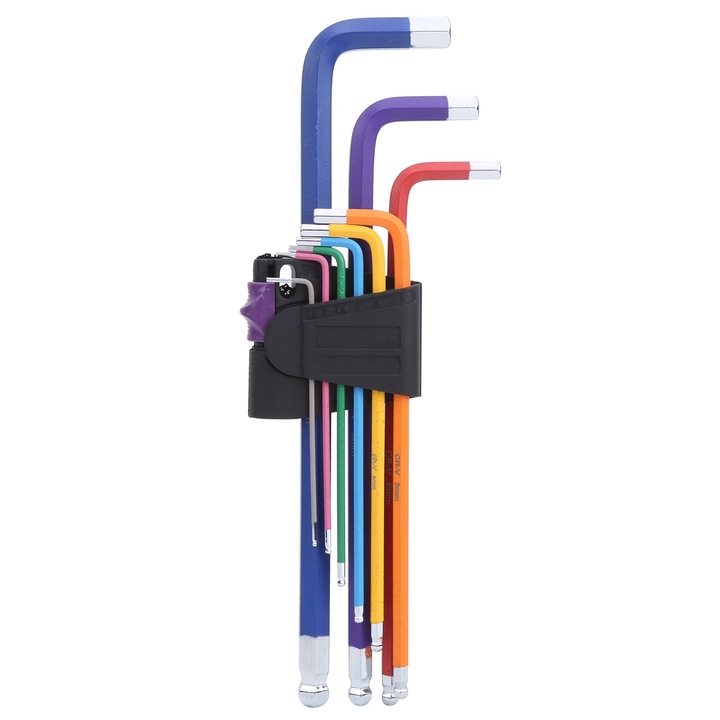 Set chei hexagonale 9 piese, Enforose, otel, rezistent la coroziune, dimensiuni variate