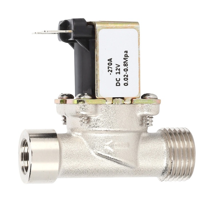 Szolenoid szelep, Enforose, 2 pozíciós, 2 utas, sárgaréz, DC12V