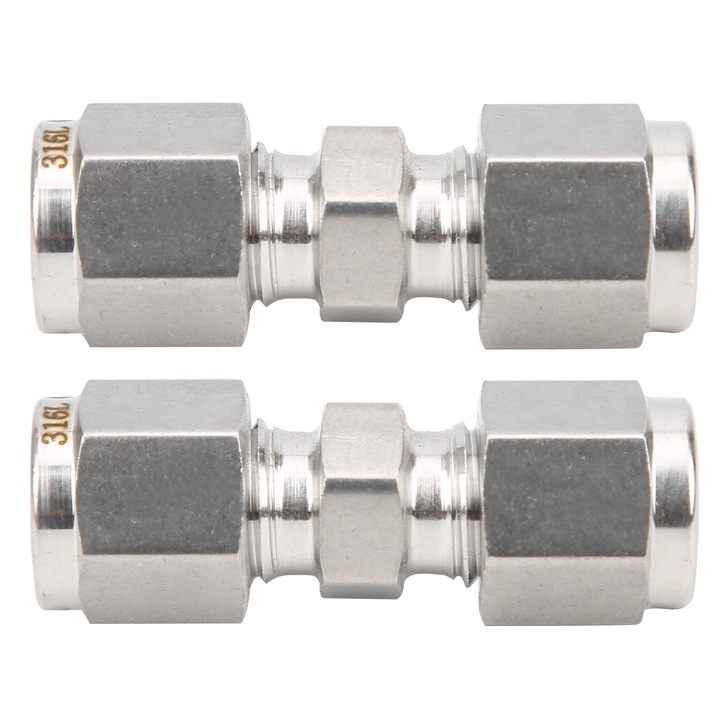 2 darab 316-os rozsdamentes acél kompressziós csatlakozó készlet csövekhez, 1000PSI, folyadékokhoz és gázokhoz alkalmazható Enforose