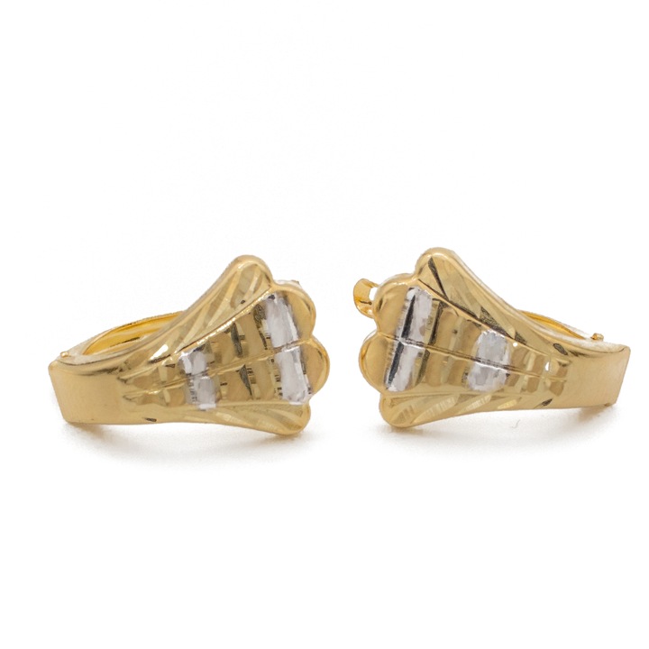 Cercei Aur Galben si Alb 14K