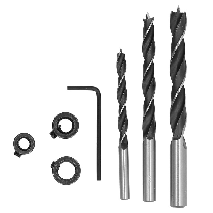 Set burghie Enforose 6/8/10mm, din otel carbon, pentru lemn si plastic
