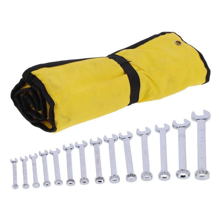 Set chei deschise 14 piese, Enforose, otel 45#, diverse dimensiuni, cu geanta de depozitare