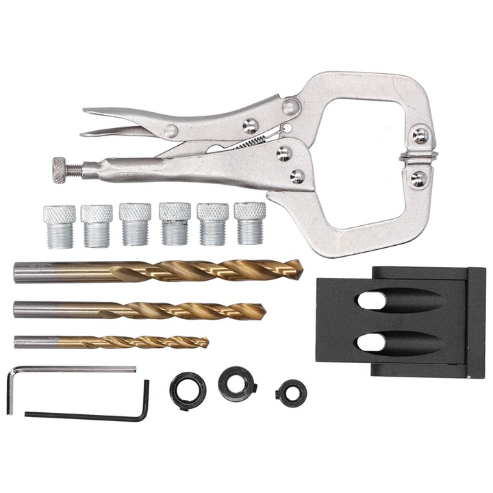 Set 16 Piese Unelte Gaurire Electrica, Enforose, Locatoare pentru Gaurire, 3 Dimensiuni, Aluminiu