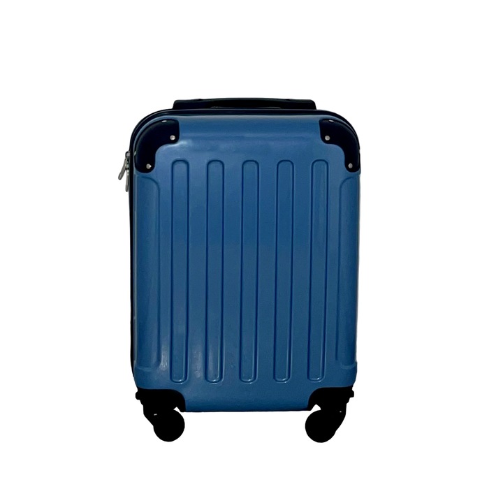 Куфар Ryan Air, Wizzair, Устойчив ABS, 50x30x20 см, със свалящи се колела, Turquoise, TR-00105