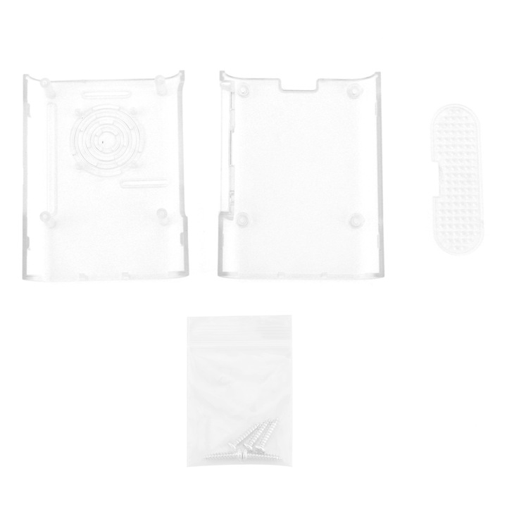 Set Husa Protectie Transparenta pentru Raspberry Pi 3B/3B+, Enforose, ABS, montare pe perete