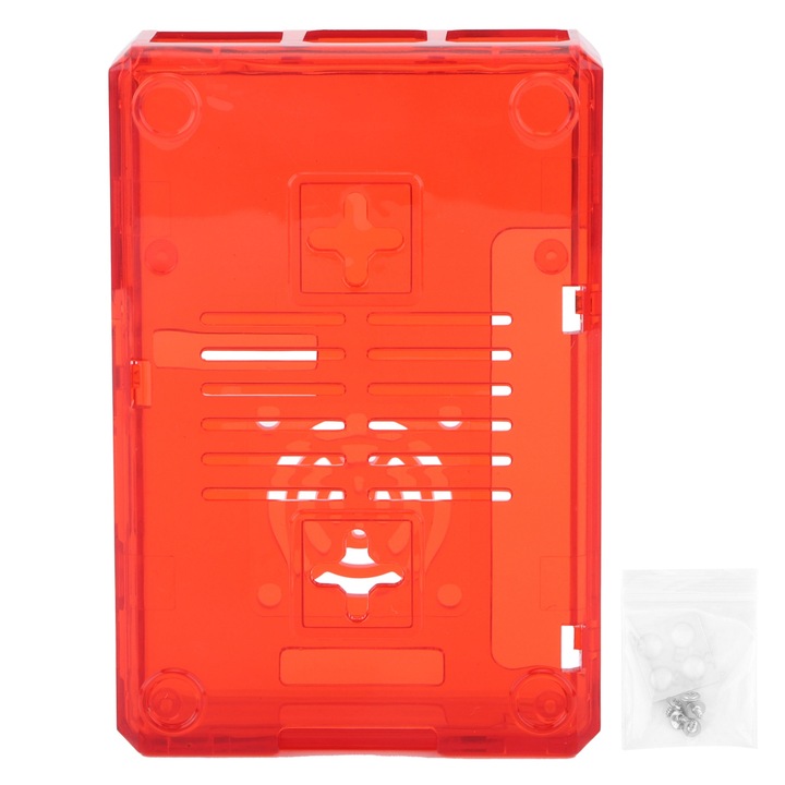 Защитна кутия за Raspberry Pi 3B/3B+, Enforose, ABS, червена, комплект с винтове