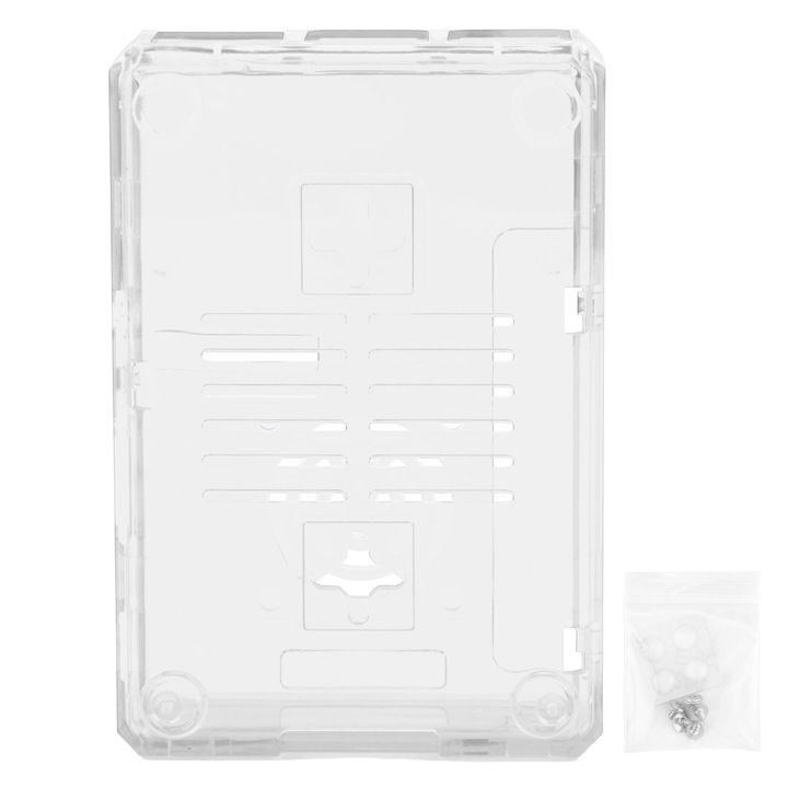 Cutie de protectie pentru Raspberry Pi 3B/3B+, Enforose, ABS, set cu 5 suruburi, transparent