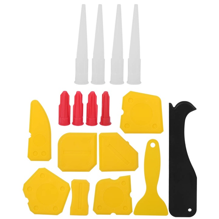 Set 17 piese spatule pentru etansare, Enforose, material silicon/plastic, utilizare pe suprafete aspre, usor de folosit