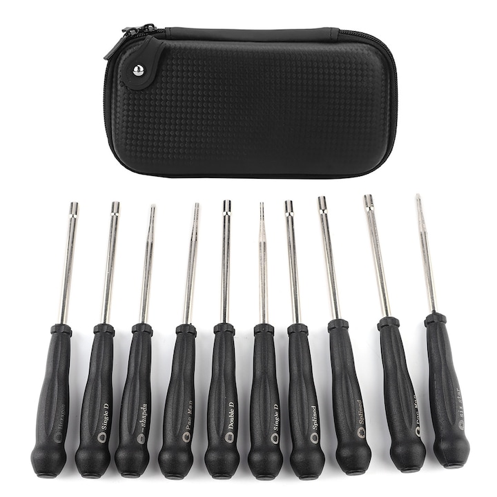 10 darabos csavarhúzó készlet karburátorhoz, AMRINUGL, rozsdamentes acél, műanyag, különböző formák