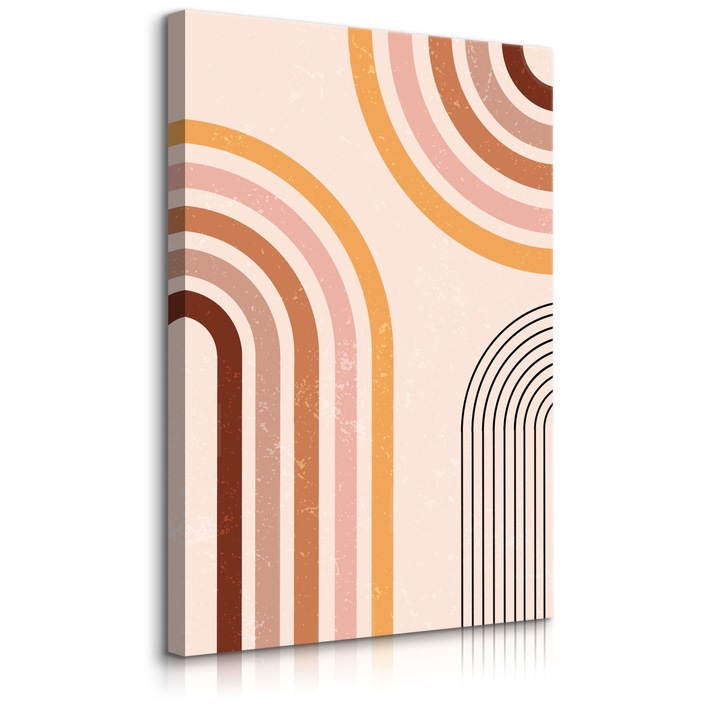 Картина за стена декор върху платно 3D модели 40 см х 60 см абстрактна дъга Бохо за хола