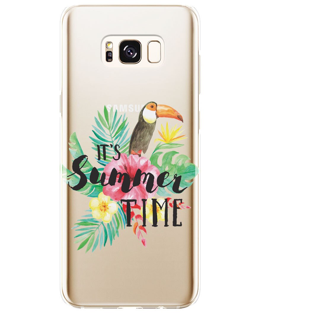 Husa silicon transparent it's summer time samsung s8