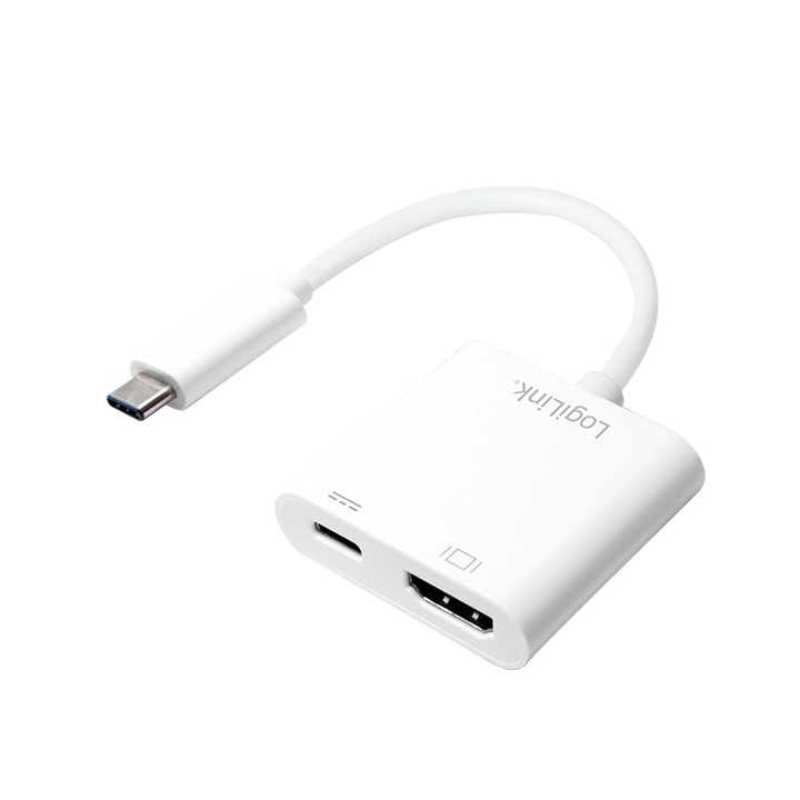 Адаптер USB 3.1 Typ C (T) - HDMI (M), 1x USB 3.1 Typ C (M) зареждане, Logilink UA0257