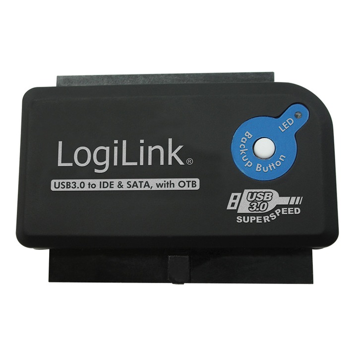 Adaptor USB 3.0 (T) la IDE & SATA, One Touch Backup, LogiLink AU0028A