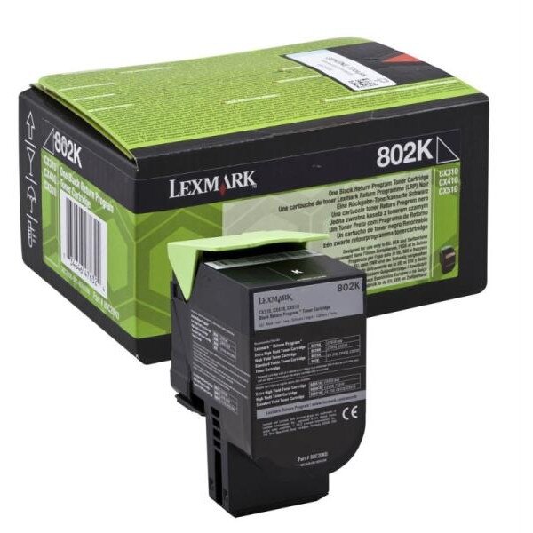 CX310 Cartus Toner original 80C20K0 (802K), Negru, 1000 pagini, pentru Lexmark CX310n, CX310dn, CX410e, CX410de, CX410dte, CX510de, CX510dhe, CX510dthe