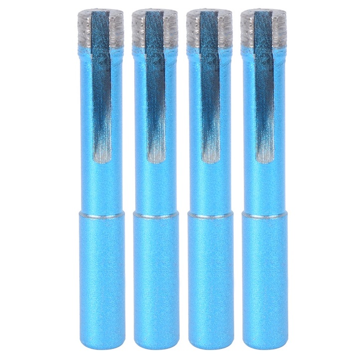 Set 4 burghie pentru gaurit, Enforose, diamant, 10mm, albastru, 73x10mm