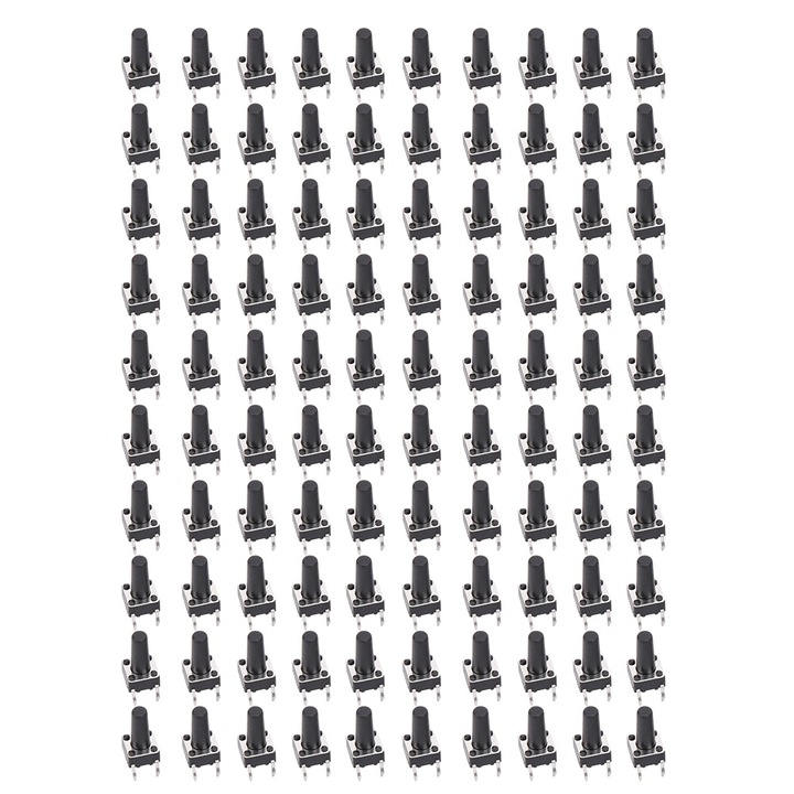 Set 100 buc. Buton tactil momentan Compact, Enforose, DC12V, 6x6x12mm