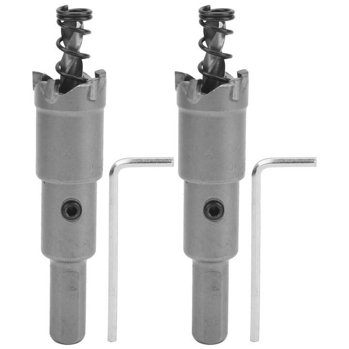 Set 2 freze carbid pentru taiere gauri, pentru placi metalice groase, consumabile industriale φ18mm, Enforose