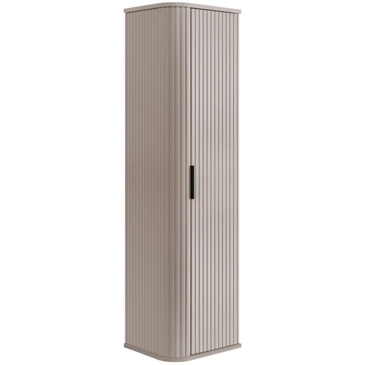 Шкаф за баня, RODAN, Elegance, Кашмир, Окачен, 31.5x35.5x139см, Релефна предна част, Soft Close, MDF, 3 рафта, Бежов