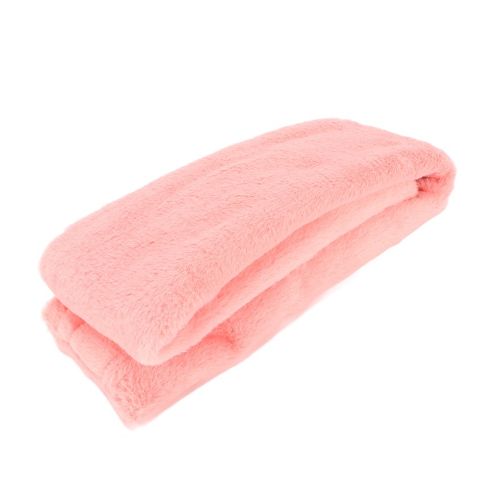 Jormftte fűtött sál, műnyúlszőrme, 45°C, USB, 85x10cm, rózsaszín