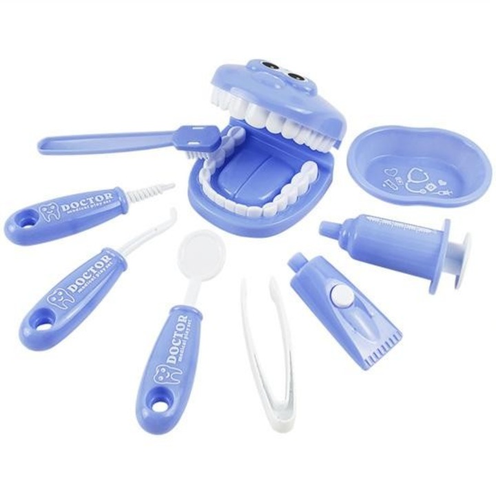 Set de joaca Mixbo, Medic dentist, plastic, 9 piese, lila
