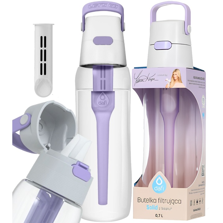 Филтърна бутилка, Dafi Solid, с 1 филтър, 0.7l, лилаво/бяло