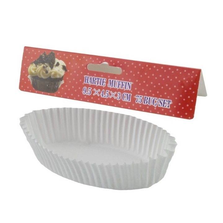 Hartie muffin 9,5 x 4,5 x 3,9cm, 75 buc/set