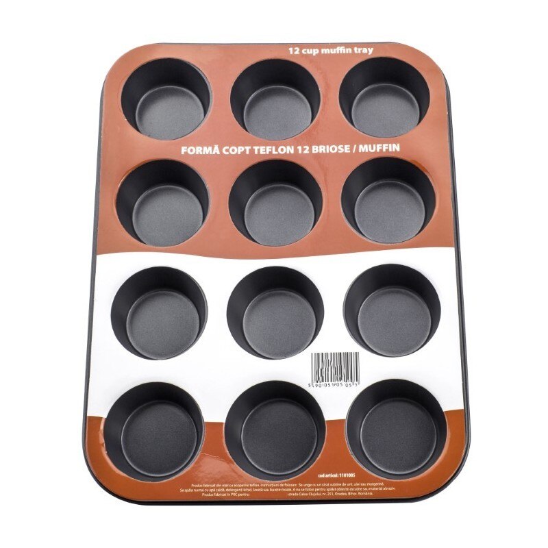 Forma copt 12 briose (muffin) teflon