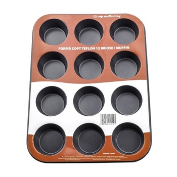 Forma copt 12 briose (muffin) teflon Forma copt 12 briose (muffin) teflon