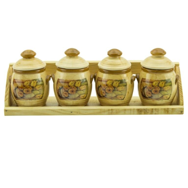 Suport condimente 0,125 l 4 + 1 piese tulip