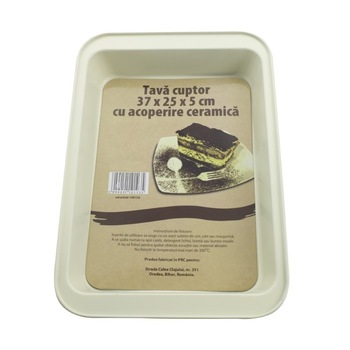 Tava cuptor 37x25x5 cm cu acoperire ceramica Tava cuptor 37x25x5 cm cu acoperire ceramica