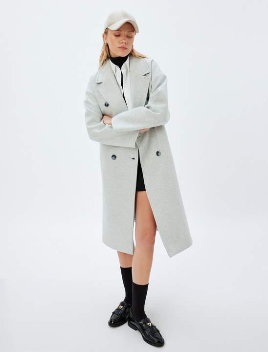 KOTON, Palton cu slit pe partea din spate, Gri